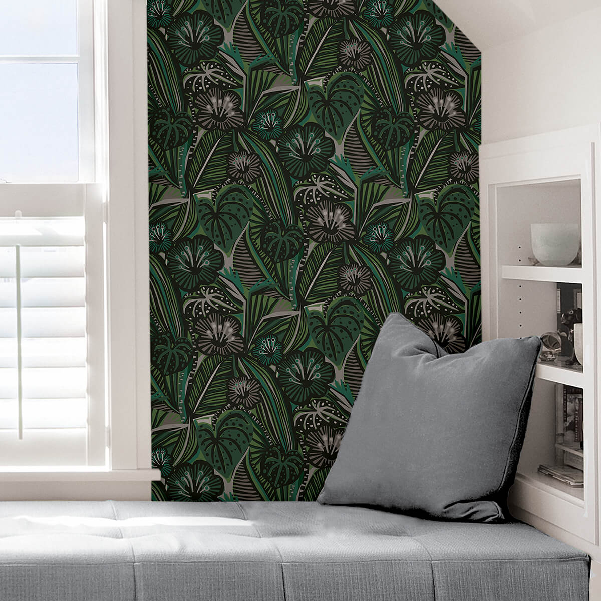 greens-lotusland-peel-and-stick-wallpaper-york-wallcoverings-pls4205 - York Wallcoverings Wallpaper