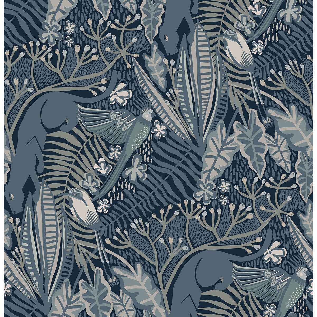 Blues Poise Peel & Stick Wallpaper - York Wallcoverings - PLS4213