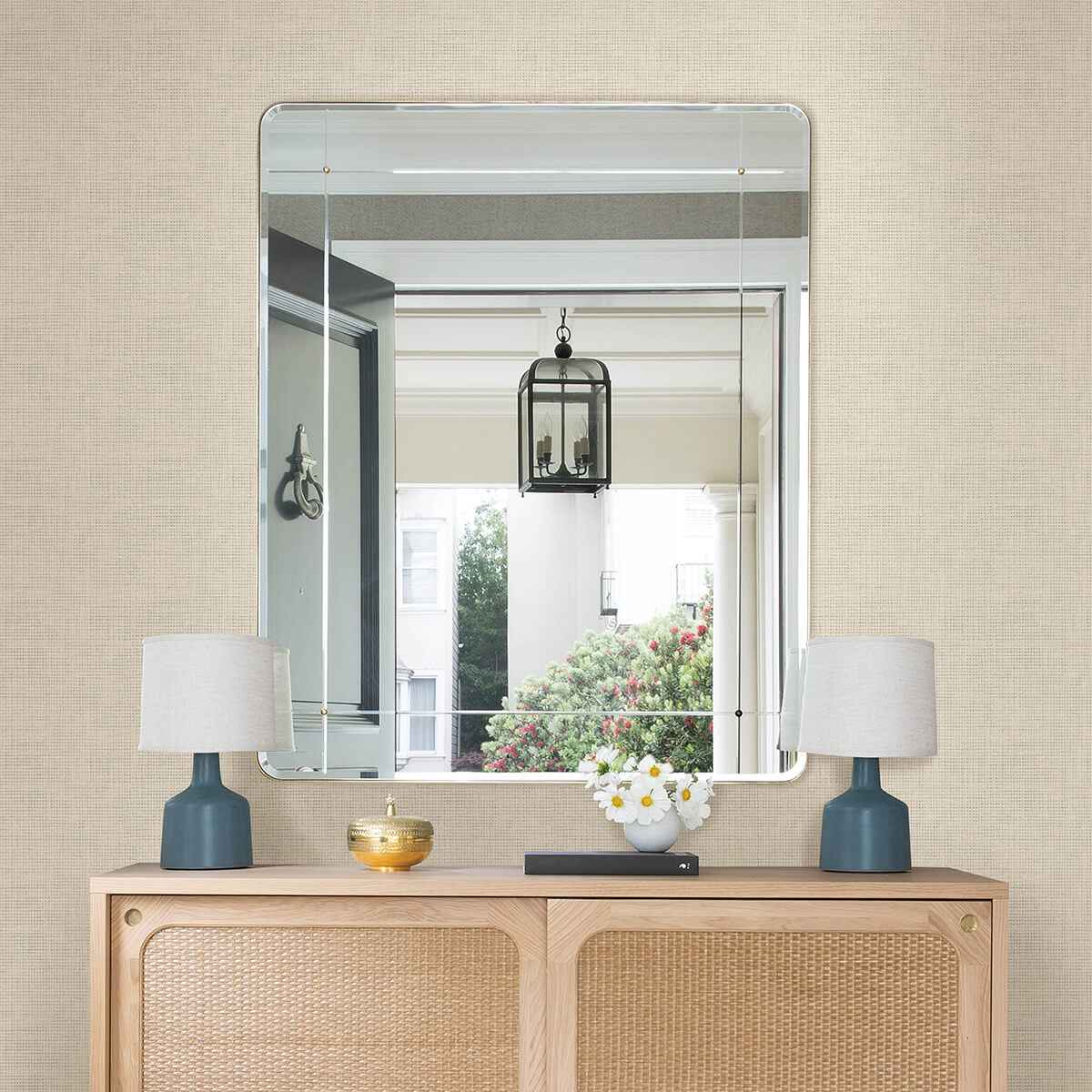 Nimmie Taupe Woven Grasscloth Wallpaper - York Wallcoverings - 3122-10005 - York Wallcoverings Wallpaper
