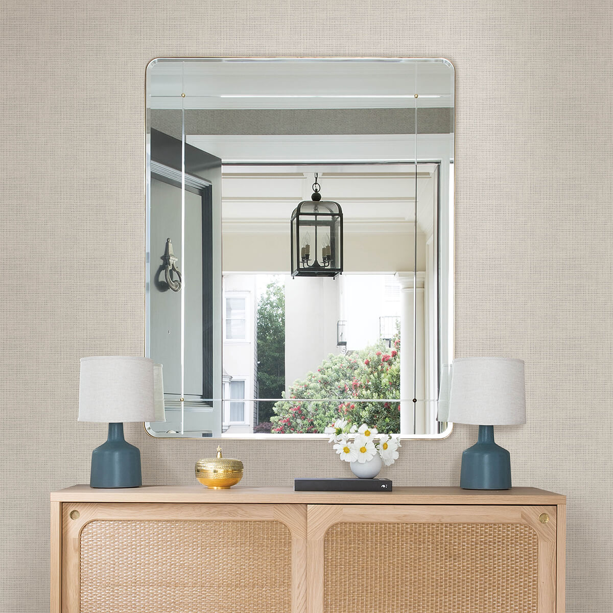 nimmie-light-grey-woven-grasscloth-wallpaper-york-wallcoverings-3122-10010 - York Wallcoverings Papel pintado