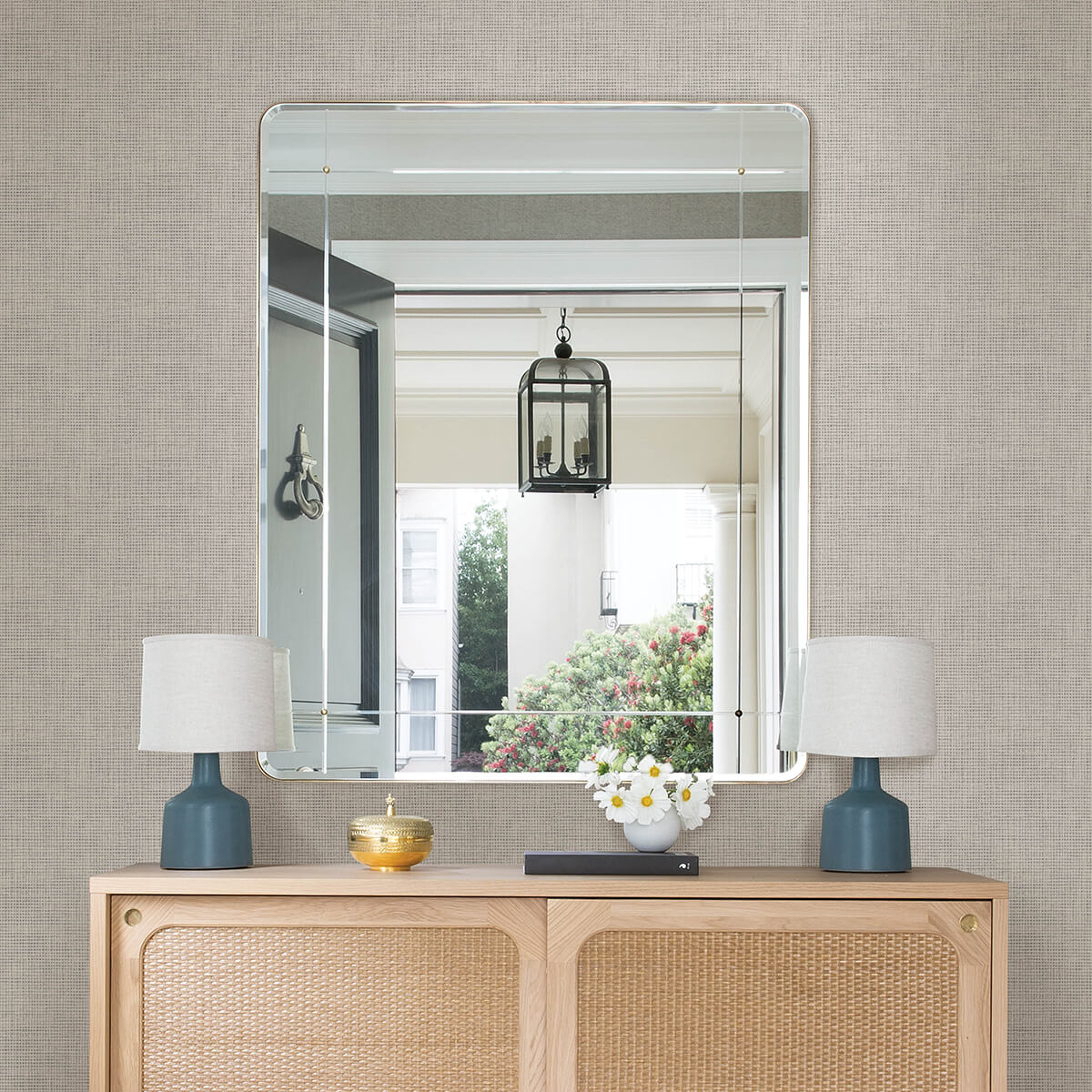 nimmie-stone-woven-grasscloth-wallpaper-york-wallcoverings-3122-10020 - York Wallcoverings Papel pintado