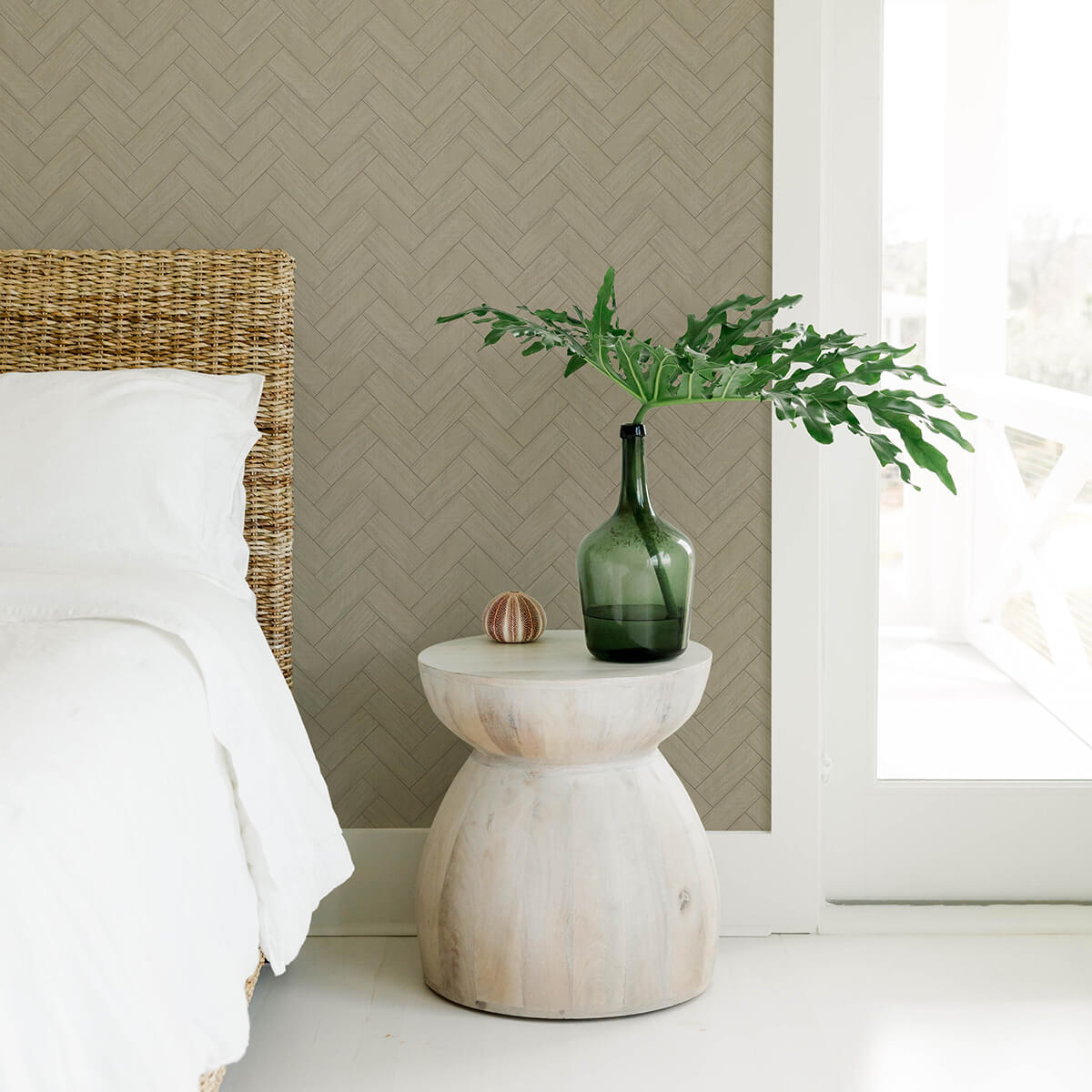 kaliko-green-wood-herringbone-wallpaper-york-wallcoverings-3122-10104 - York Wallcoverings Papel pintado