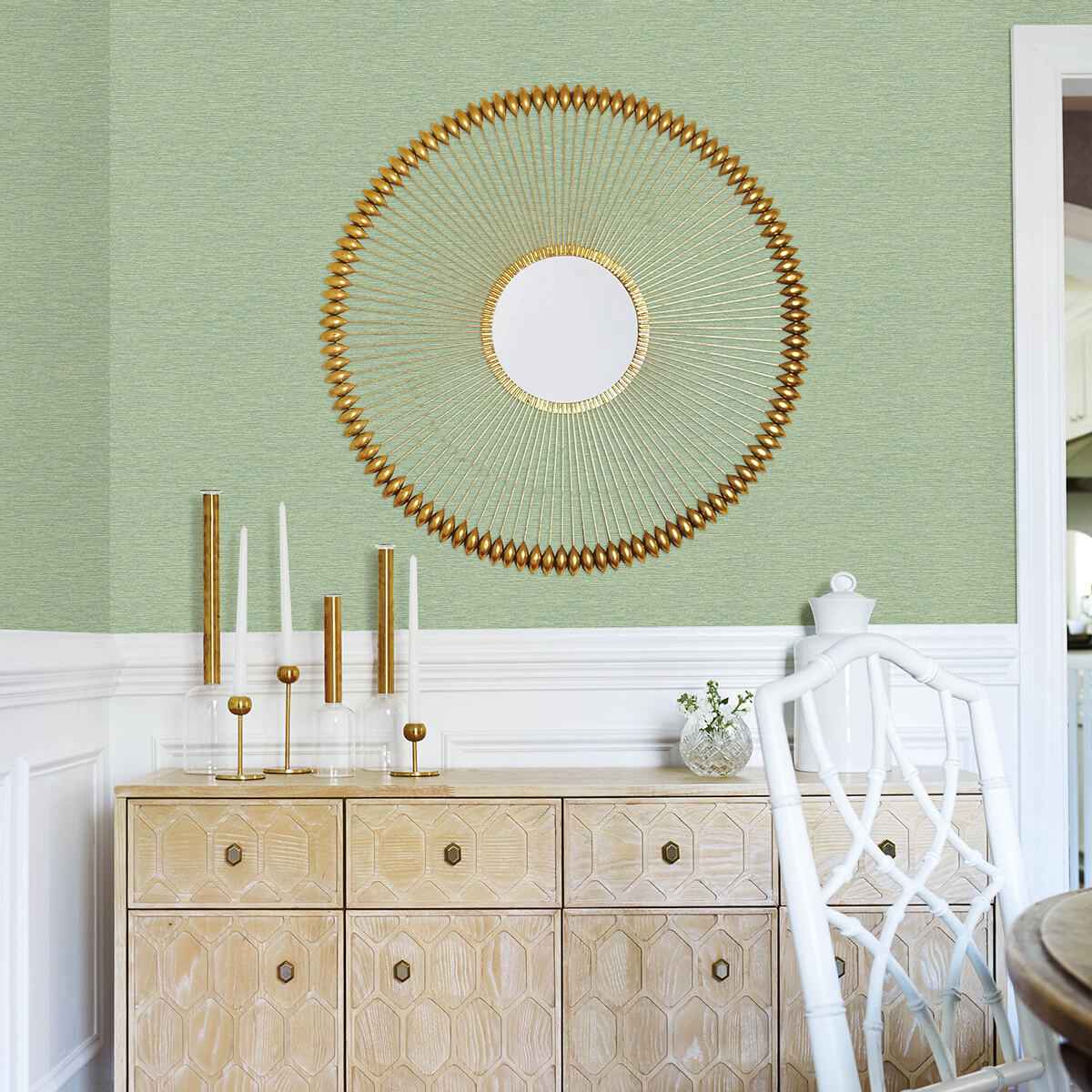 Gump Green Faux Grasscloth Wallpaper - York Wallcoverings - 3122-10204 - York Wallcoverings Wallpaper