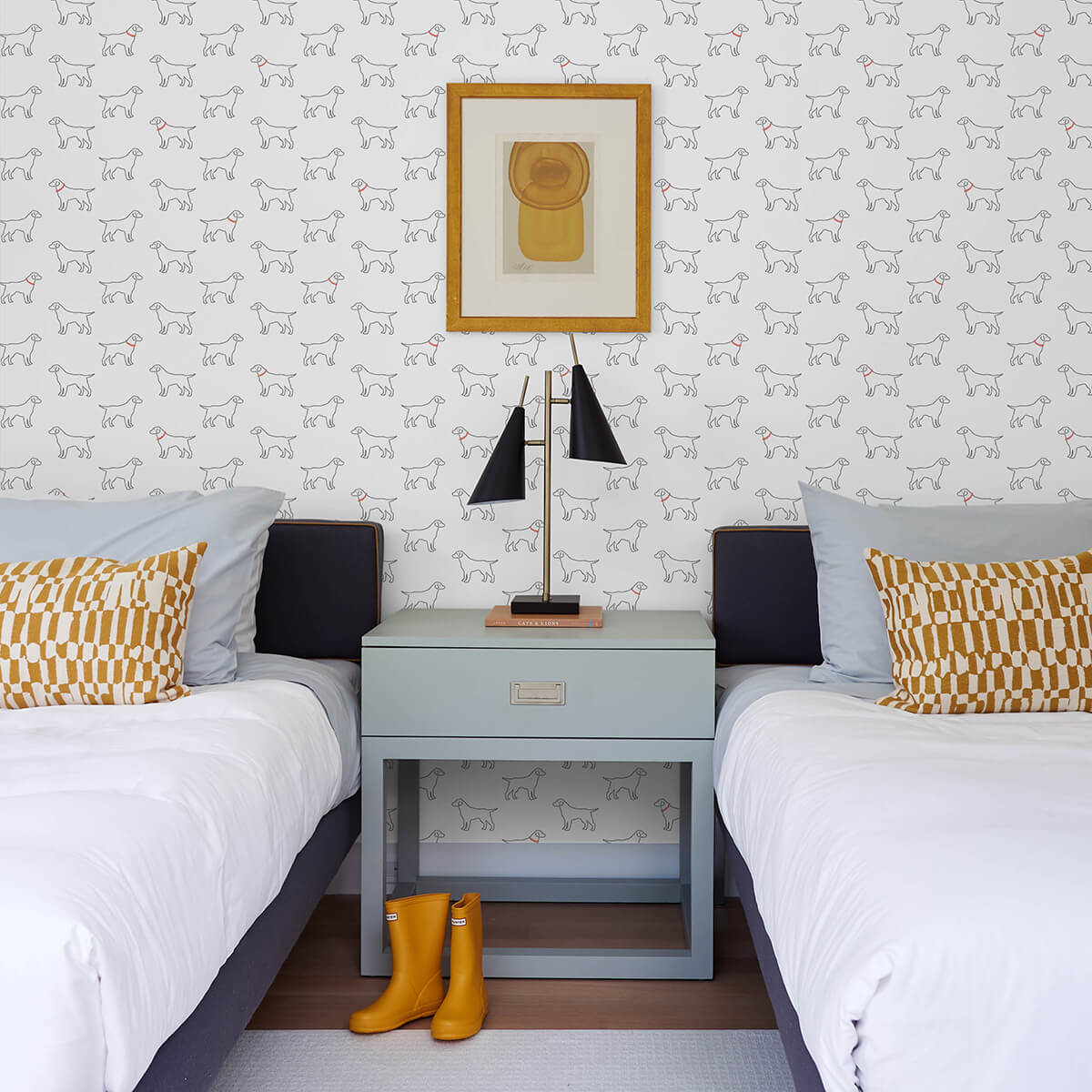 yoop-white-dog-wallpaper-york-wallcoverings-3122-10400 - York Wallcoverings Wallpaper