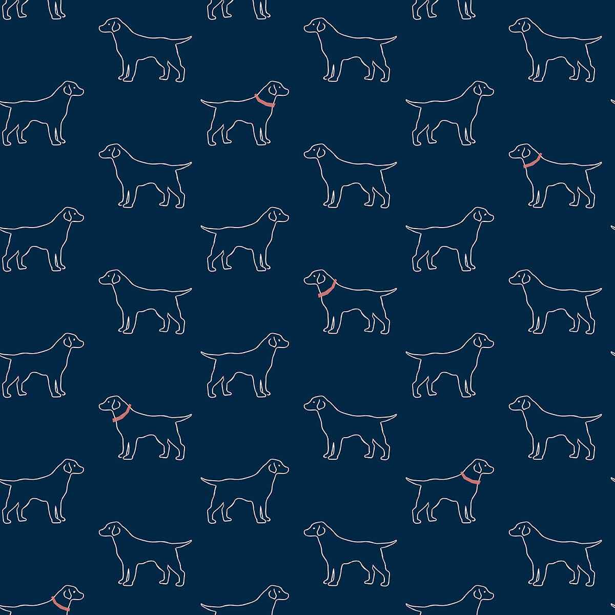 Yoop Dark Blue Dog Wallpaper - York Wallcoverings - 3122-10402 - York Wallcoverings Wallpaper