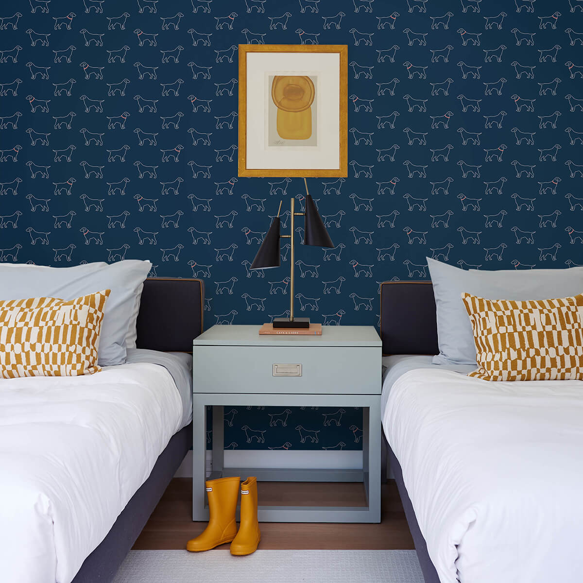 yoop-dark-blue-dog-wallpaper-york-wallcoverings-3122-10402 - York Wallcoverings Wallpaper