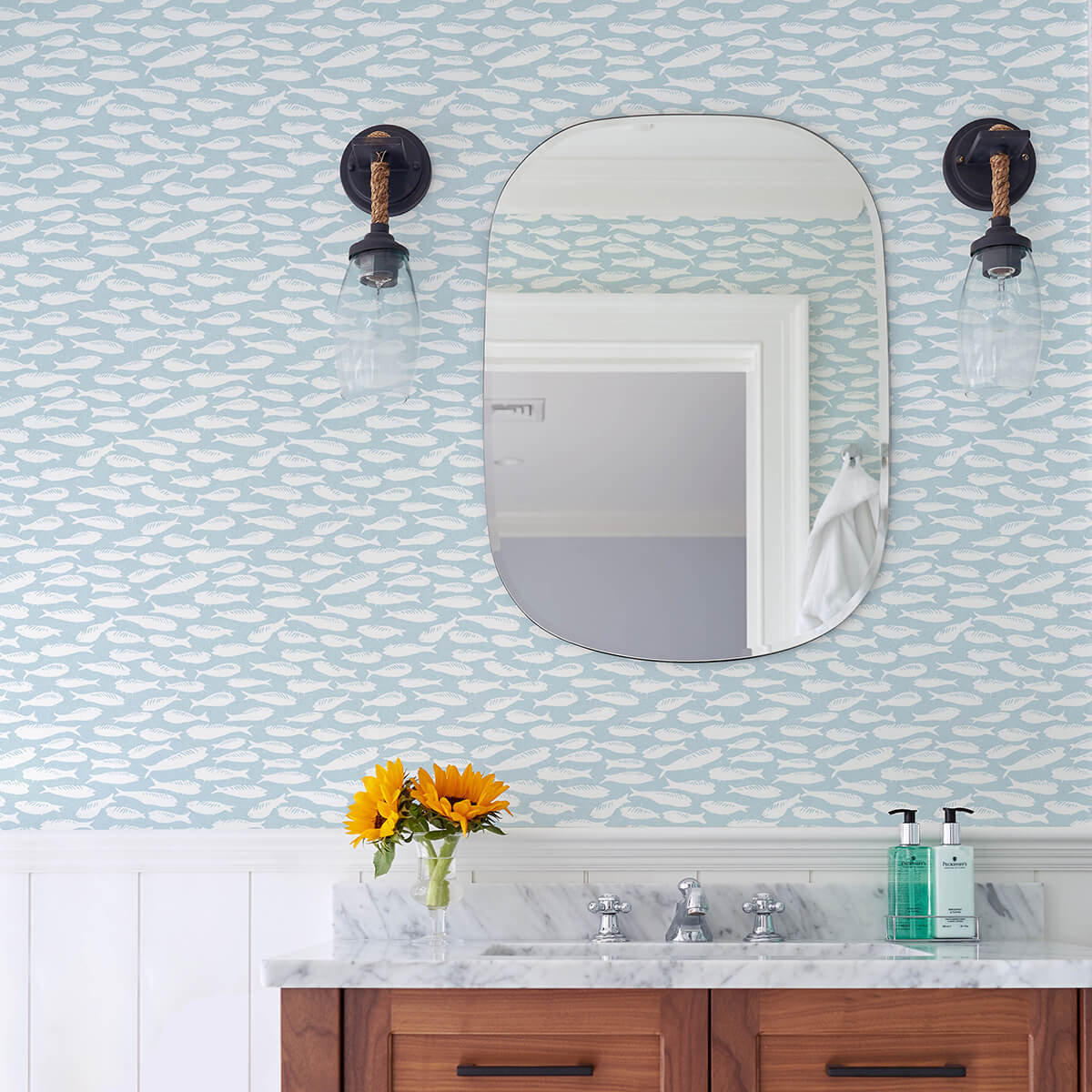 nunkie-aqua-sardine-wallpaper-york-wallcoverings-3122-10504 - York Wallcoverings Papel pintado