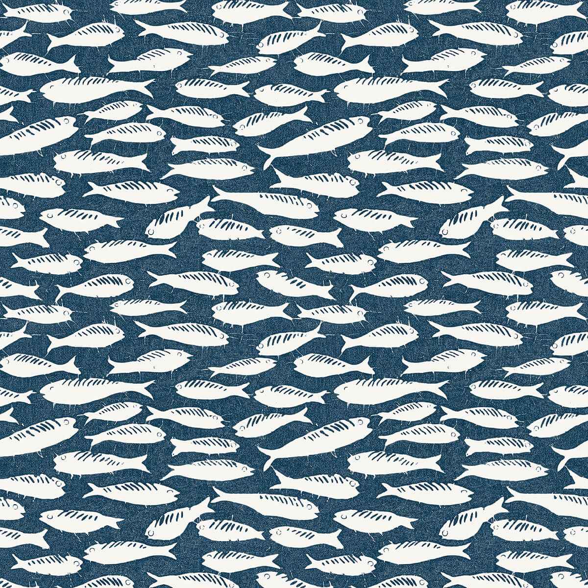 Nunkie Navy Sardine Wallpaper - York Wallcoverings - 3122-10522 - York Wallcoverings Wallpaper
