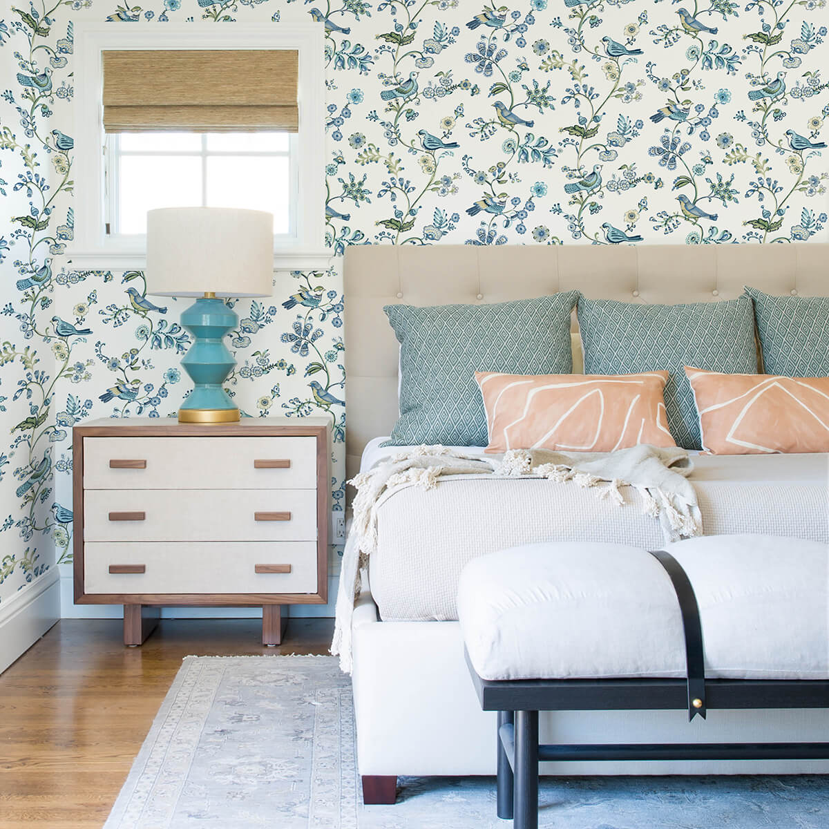 jinjur-teal-bird-trail-wallpaper-york-wallcoverings-3122-10802 - York Wallcoverings Papel pintado