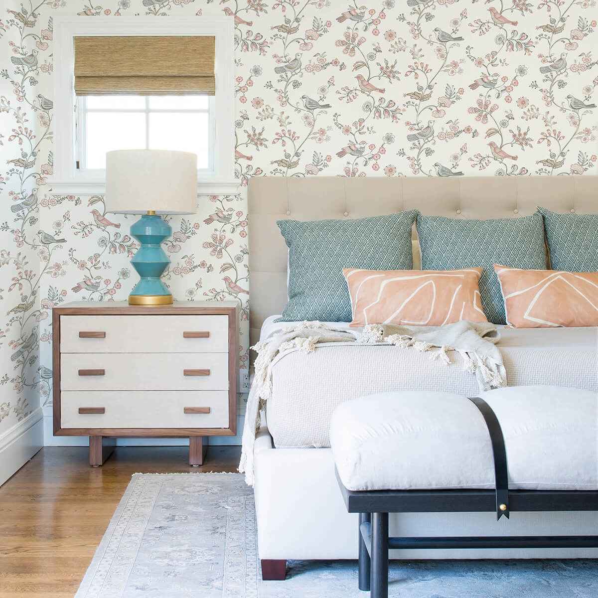 Jinjur Blush Bird Trail Wallpaper - York Wallcoverings - 3122-10805 - York Wallcoverings Wallpaper