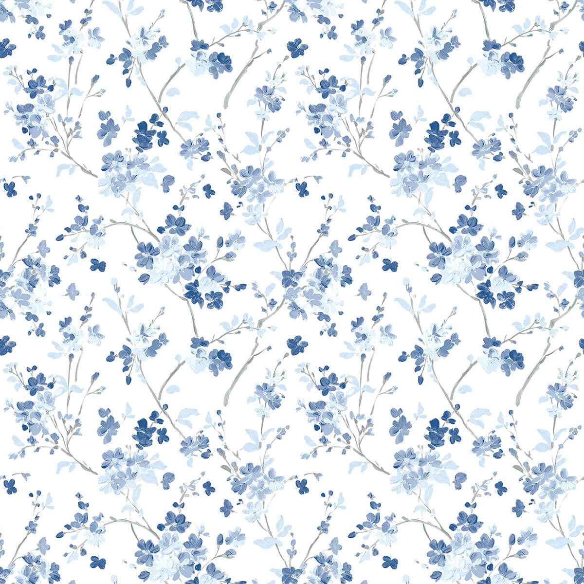 Glinda Navy Floral Trail Wallpaper - York Wallcoverings - 3122-10902