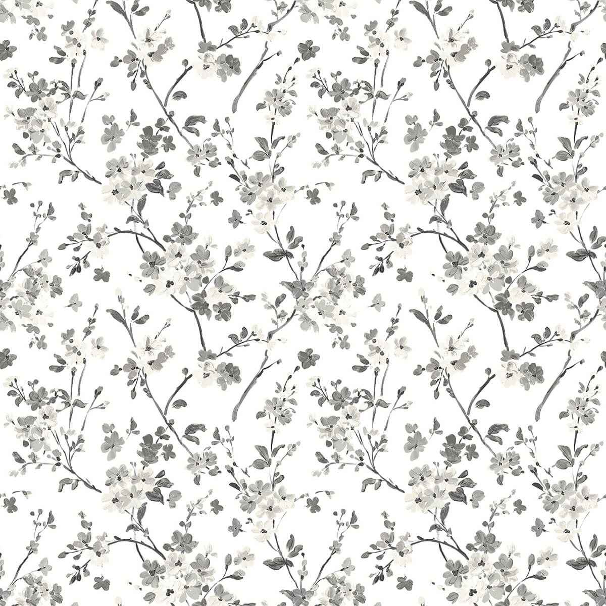 Glinda Black Floral Trail Wallpaper - York Wallcoverings - 3122-10920 - York Wallcoverings Wallpaper