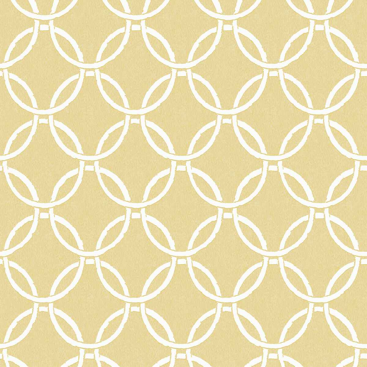 Quelala Yellow Ring Ogee Wallpaper - York Wallcoverings - 3122-11003