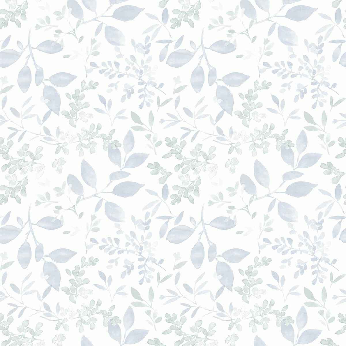 Tinker Light Blue Woodland Botanical Wallpaper - York Wallcoverings - 3122-11112