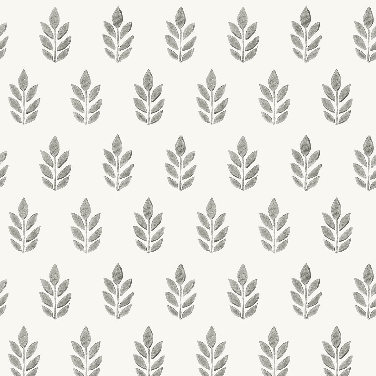 Ervic Charcoal Leaf Block Print Wallpaper - York Wallcoverings - 3122-11300 | York Wallpaper | The WorkRoom