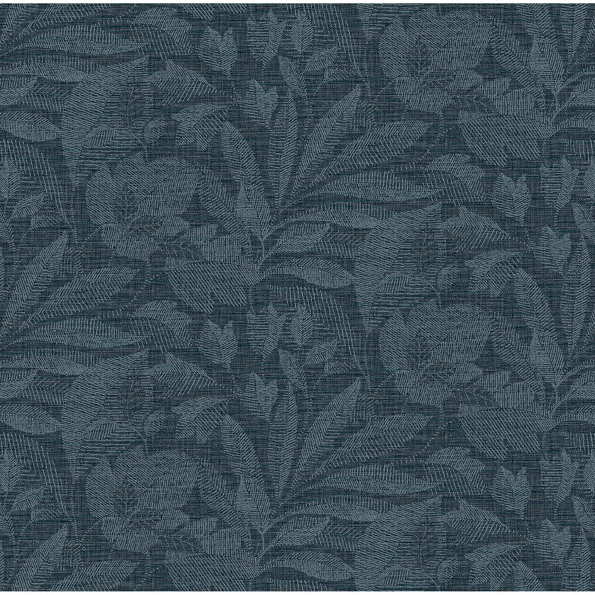 lei-navy-etched-leaves-wallpaper-york-wallcoverings-2971-86153 - York Wallcoverings Wallpaper