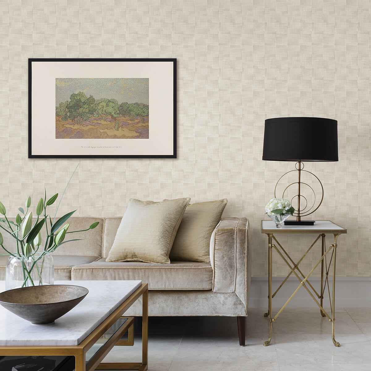 Ting Cream Abstract Woven Wallpaper - York Wallcoverings - 2971-86161 - York Wallcoverings Wallpaper