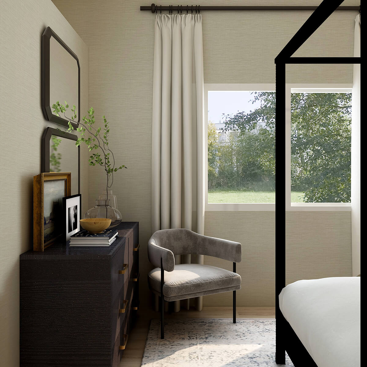 lela-silver-faux-linen-wallpaper-york-wallcoverings-2971-86180 - York Wallcoverings Papel pintado