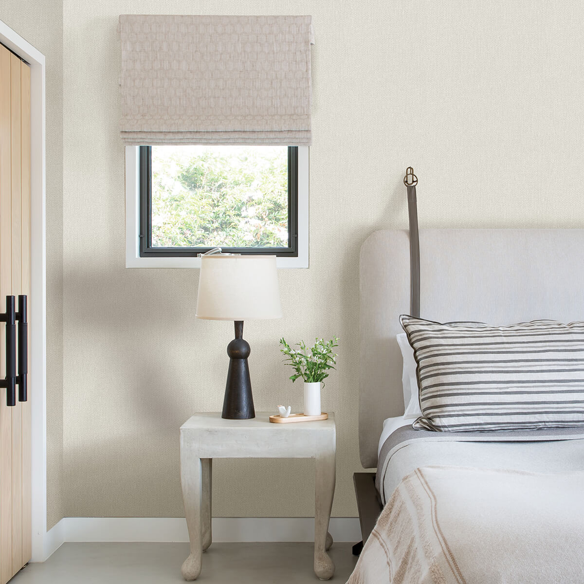 sydney-light-grey-faux-linen-wallpaper-york-wallcoverings-2971-86301 - York Wallcoverings Wallpaper