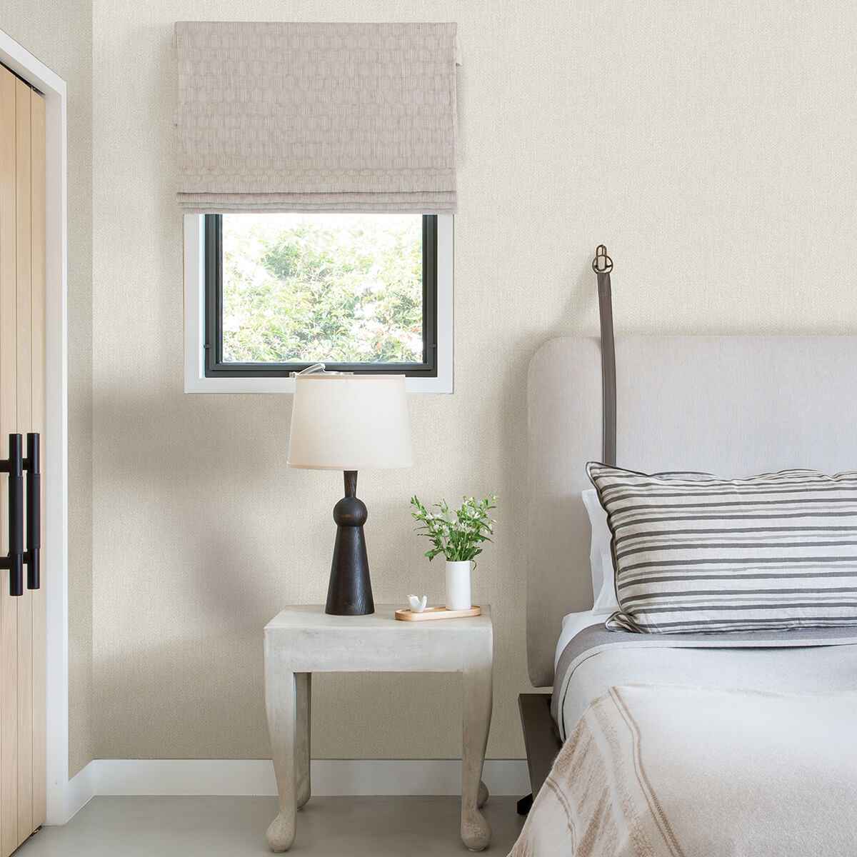 Sydney Light Grey Faux Linen Wallpaper - York Wallcoverings - 2971-86301 - York Wallcoverings Wallpaper