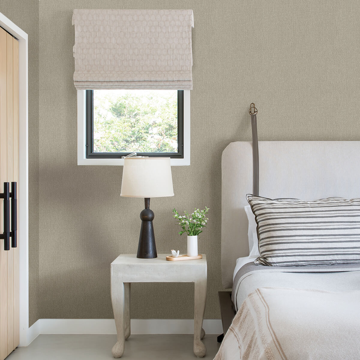 sydney-grey-faux-linen-wallpaper-york-wallcoverings-2971-86303 - York Wallcoverings Papel pintado