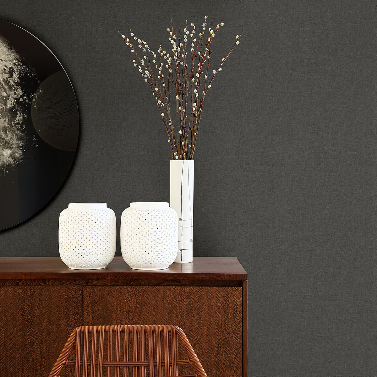 meade-charcoal-fine-weave-wallpaper-york-wallcoverings-2971-86317 - York Wallcoverings Wallpaper