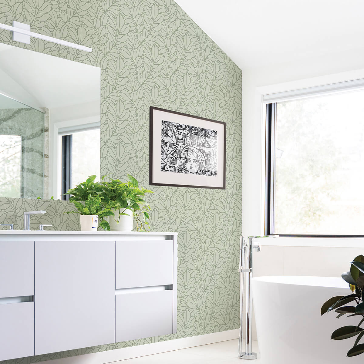 coraline-green-leaf-wallpaper-york-wallcoverings-2971-86320 - York Wallcoverings Papel pintado