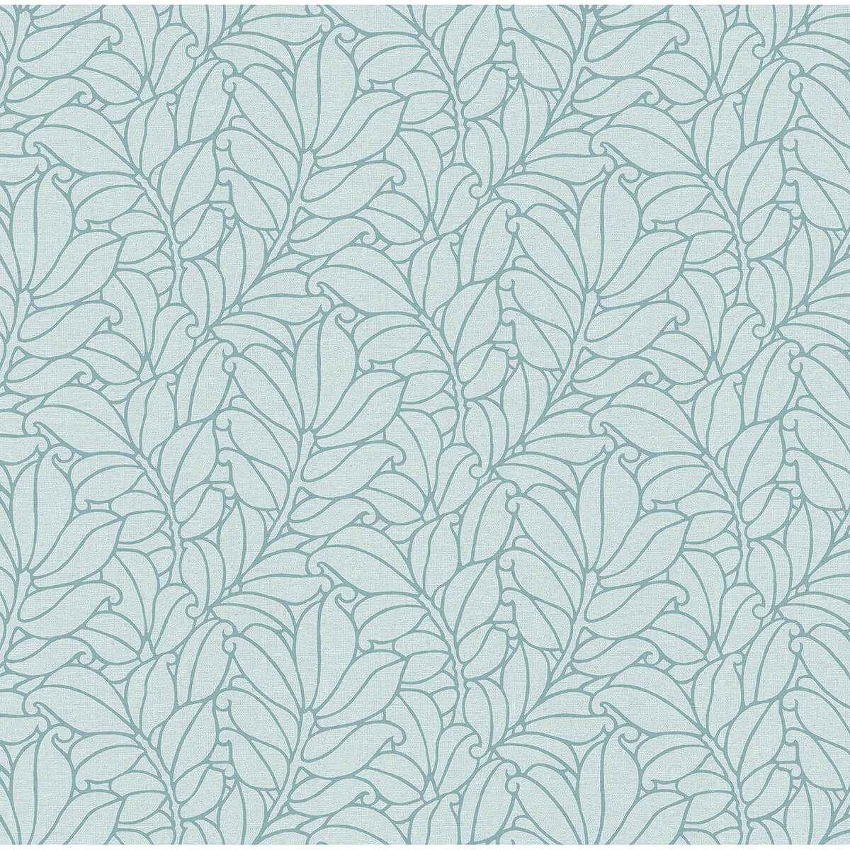 Coraline Teal Leaf Wallpaper - York Wallcoverings - 2971-86321