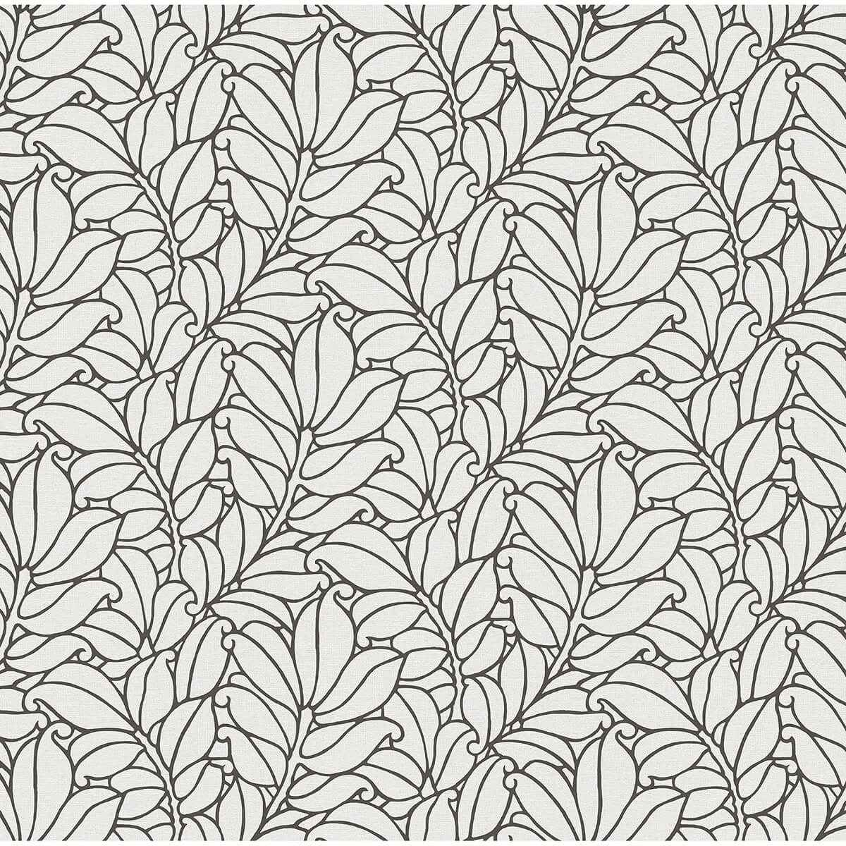 Coraline White Leaf Wallpaper - York Wallcoverings - 2971-86322 - York Wallcoverings Wallpaper