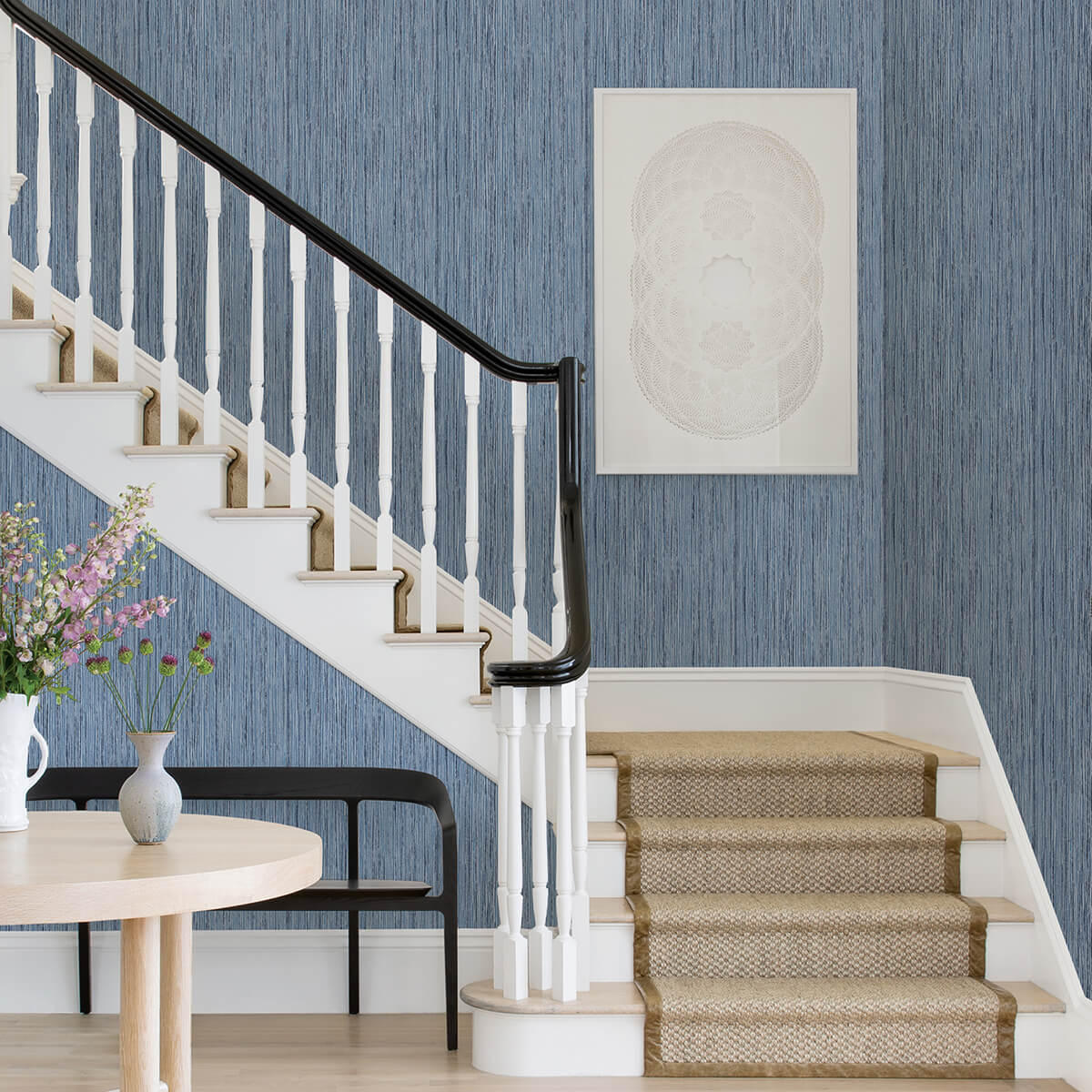 justina-indigo-faux-grasscloth-wallpaper-york-wallcoverings-2971-86342 - York Wallcoverings Papel pintado