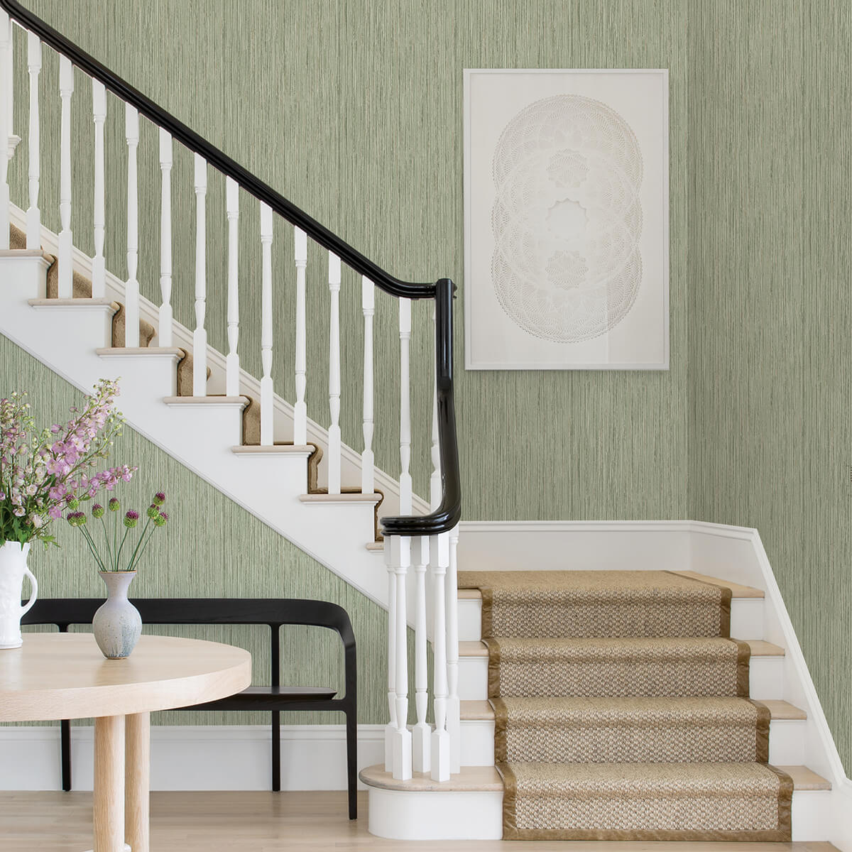 justina-green-faux-grasscloth-wallpaper-york-wallcoverings-2971-86344 - York Wallcoverings Papel pintado