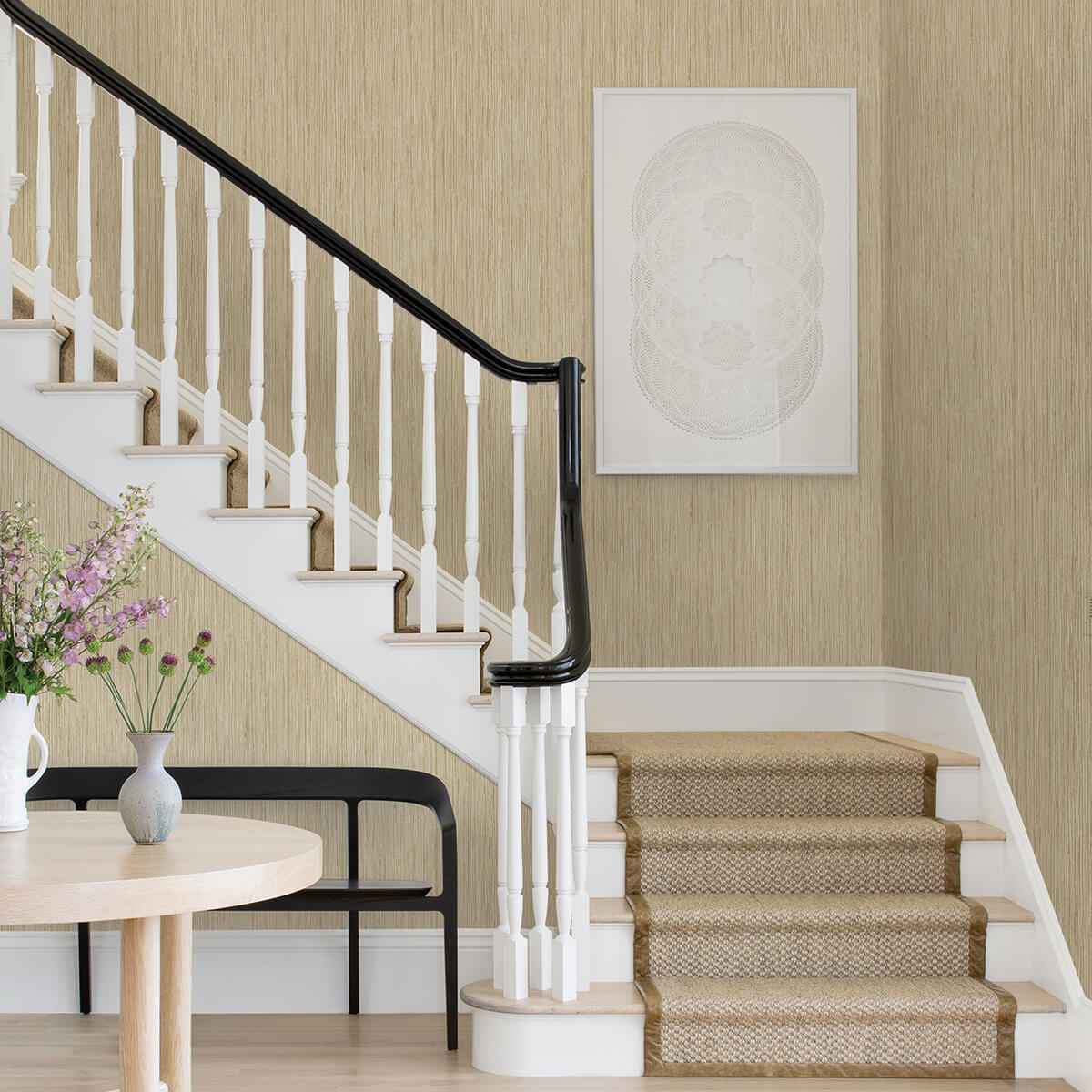 Justina Wheat Faux Grasscloth Wallpaper - York Wallcoverings - 2971-86345 - York Wallcoverings Wallpaper