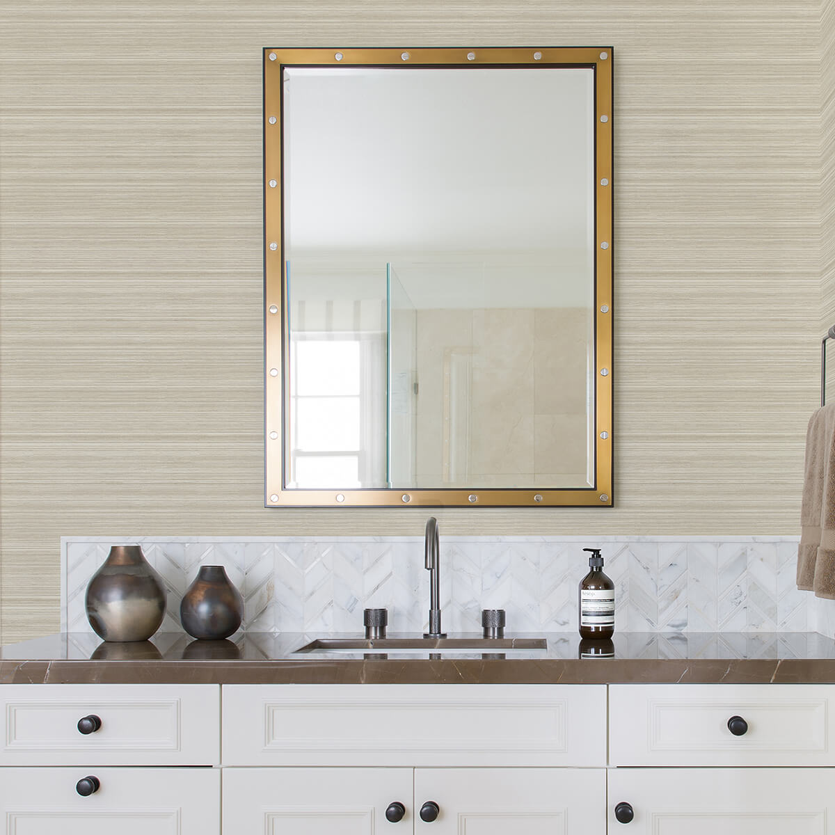 skyler-cream-striped-wallpaper-york-wallcoverings-2971-86346 - York Wallcoverings Wallpaper