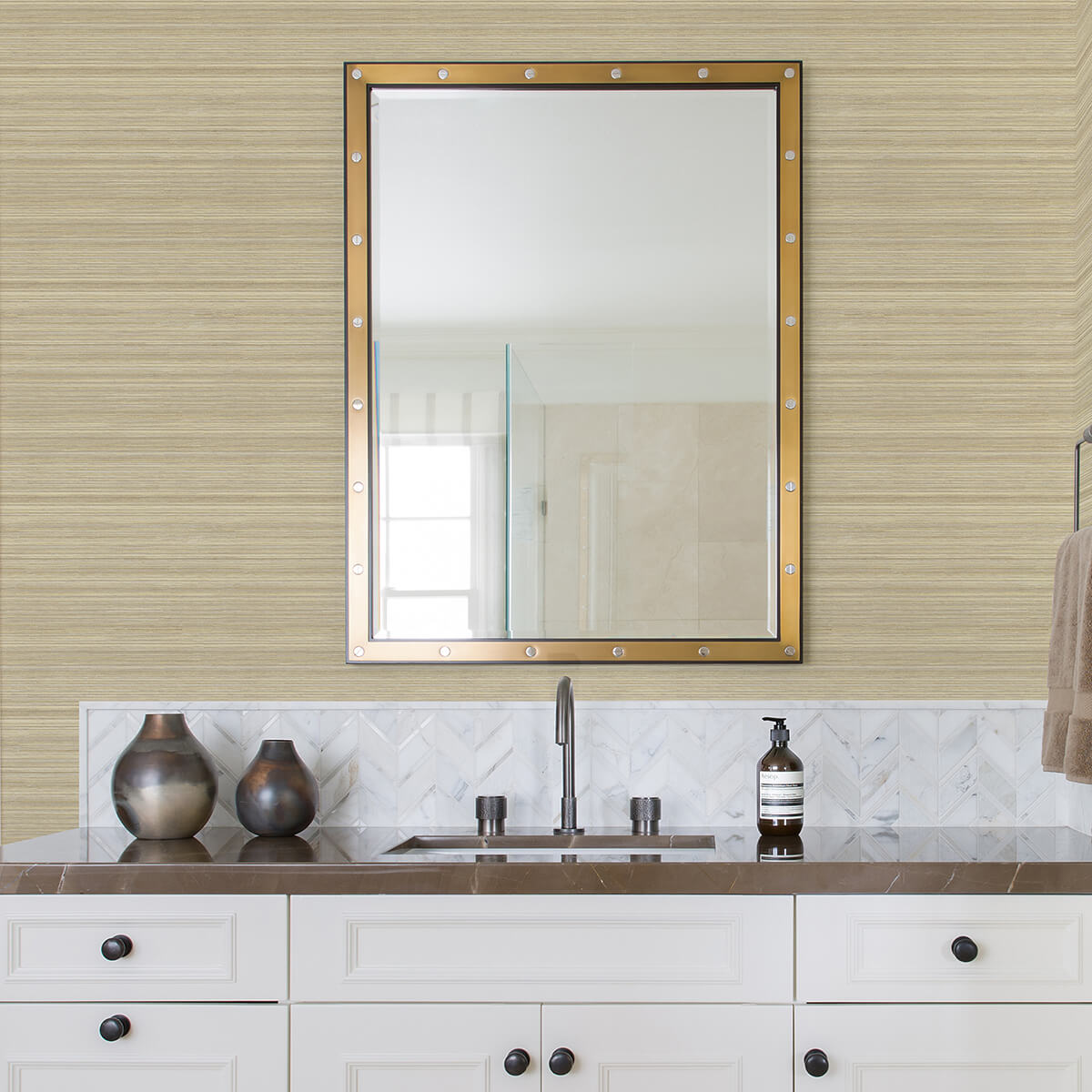 skyler-khaki-striped-wallpaper-york-wallcoverings-2971-86349 - York Wallcoverings Wallpaper