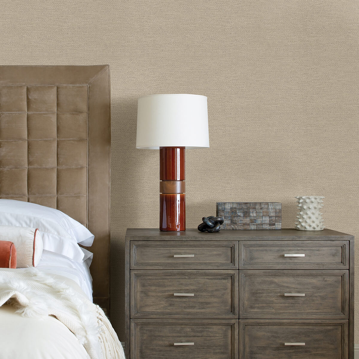 jordan-beige-faux-tweed-wallpaper-york-wallcoverings-2971-86353 - York Wallcoverings Papel pintado