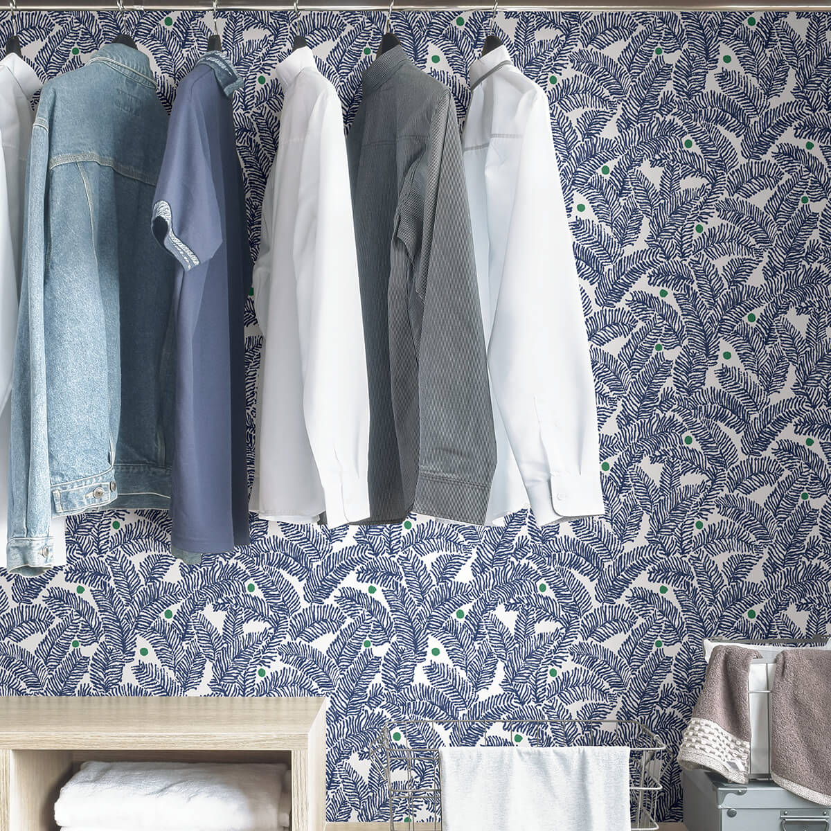 navy-fernanda-peel-and-stick-wallpaper-york-wallcoverings-nus4158 - York Wallcoverings Wallpaper
