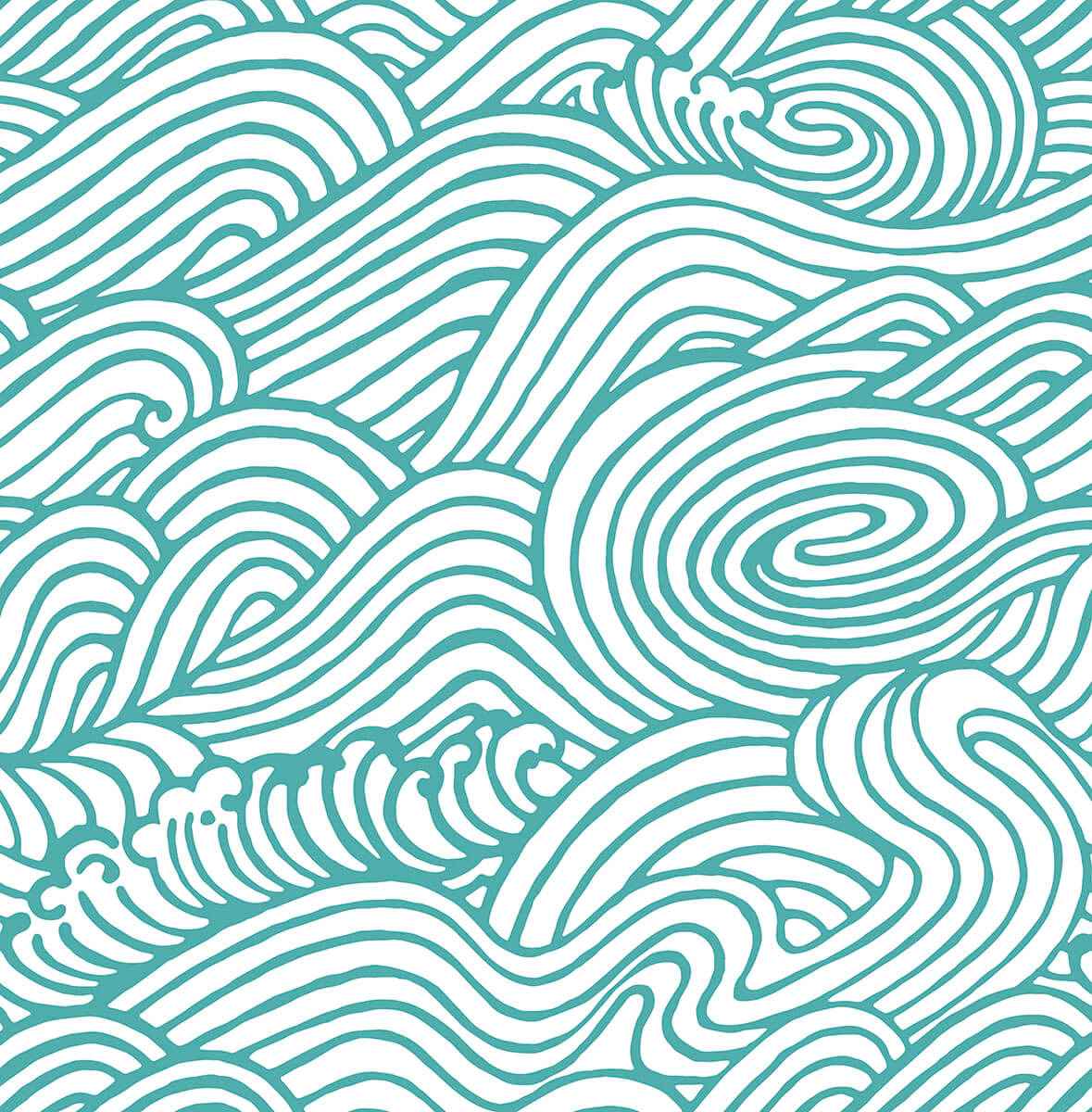 Teal Saybrook Peel and Stick Wallpaper - York Wallcoverings - NUS4164