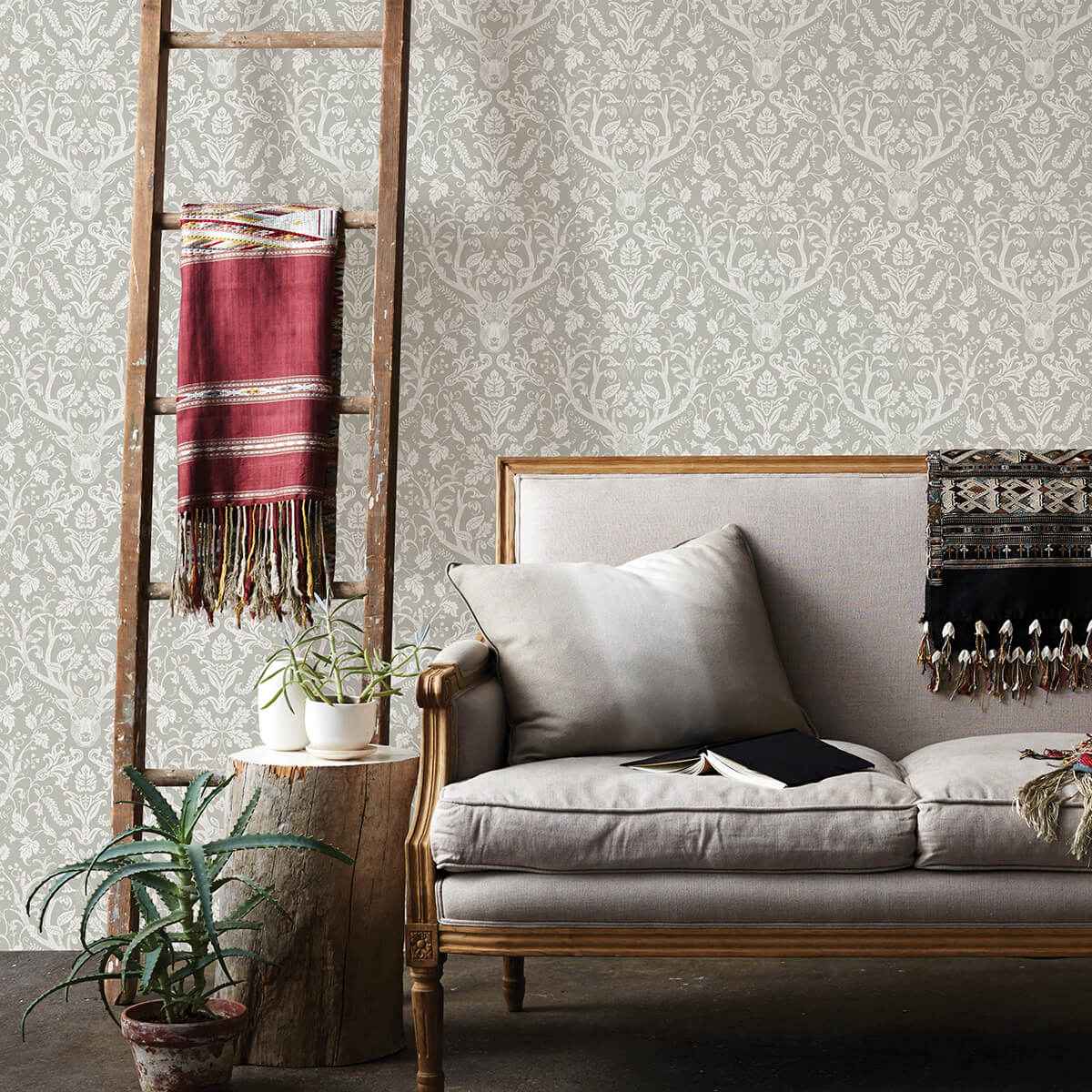 Taupe Escape To the Forest Peel and Stick Wallpaper - York Wallcoverings - NUS4393 - York Wallcoverings Wallpaper