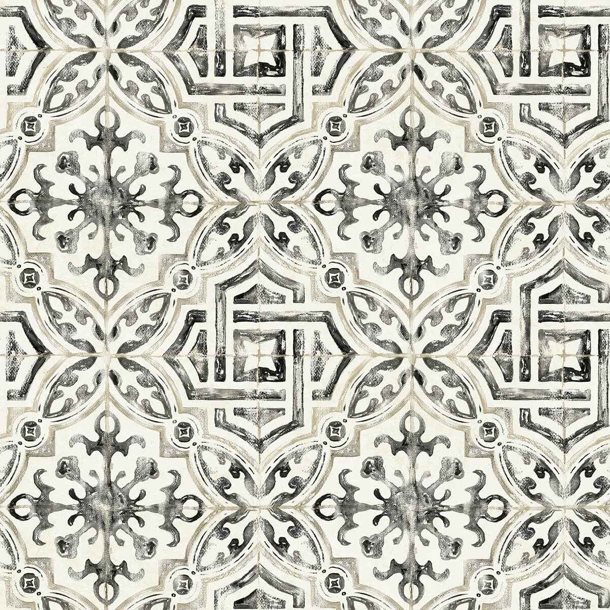 Black Landondale Peel & Stick Wallpaper - York Wallcoverings - NUS4397
