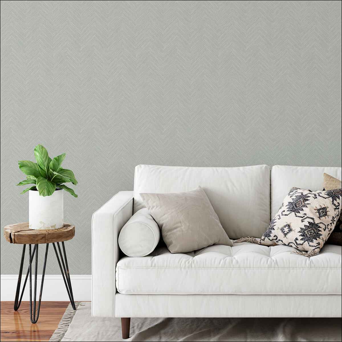 Taupe and Blue Sampson Peel and Stick Wallpaper - York Wallcoverings - NUS4400 - York Wallcoverings Wallpaper