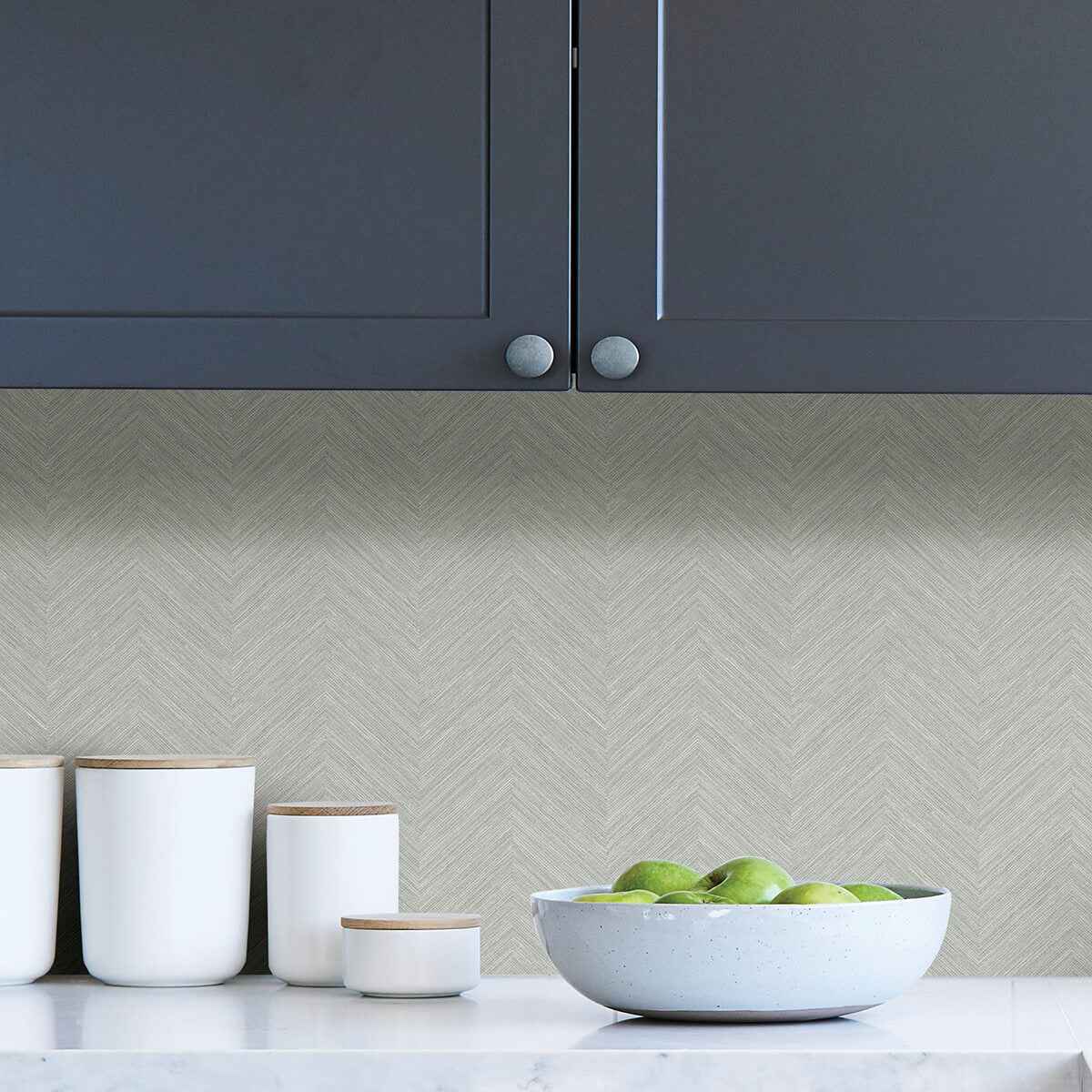 Taupe and Blue Sampson Peel and Stick Wallpaper - York Wallcoverings - NUS4400 - York Wallcoverings Wallpaper