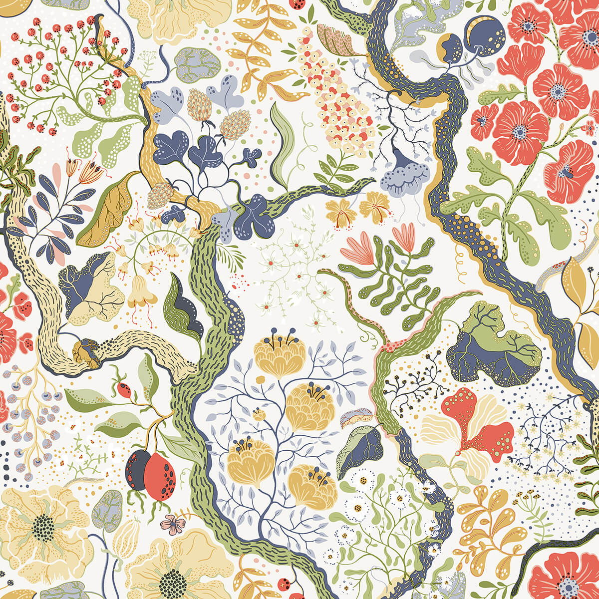 ann-green-floral-vines-wallpaper-york-wallcoverings-2932-65102 - York Wallcoverings Papel pintado
