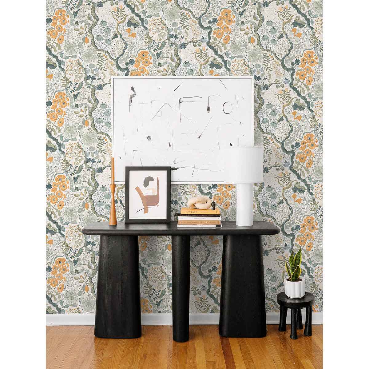 Ann Turquoise Floral Vines Wallpaper - York Wallcoverings - 2932-65103 - York Wallcoverings Wallpaper