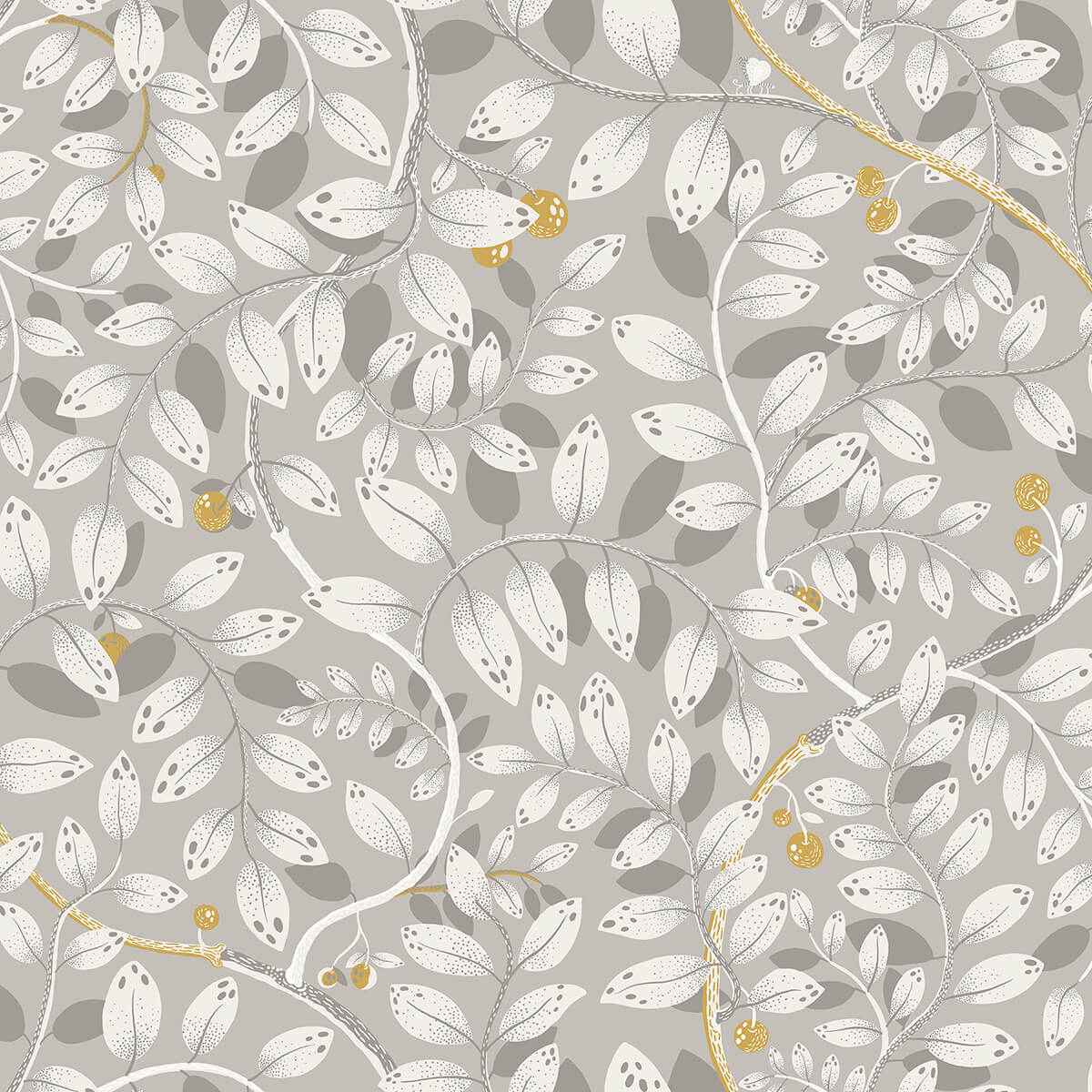 Kirke Grey Leafy Vines Wallpaper - York Wallcoverings - 2932-65104