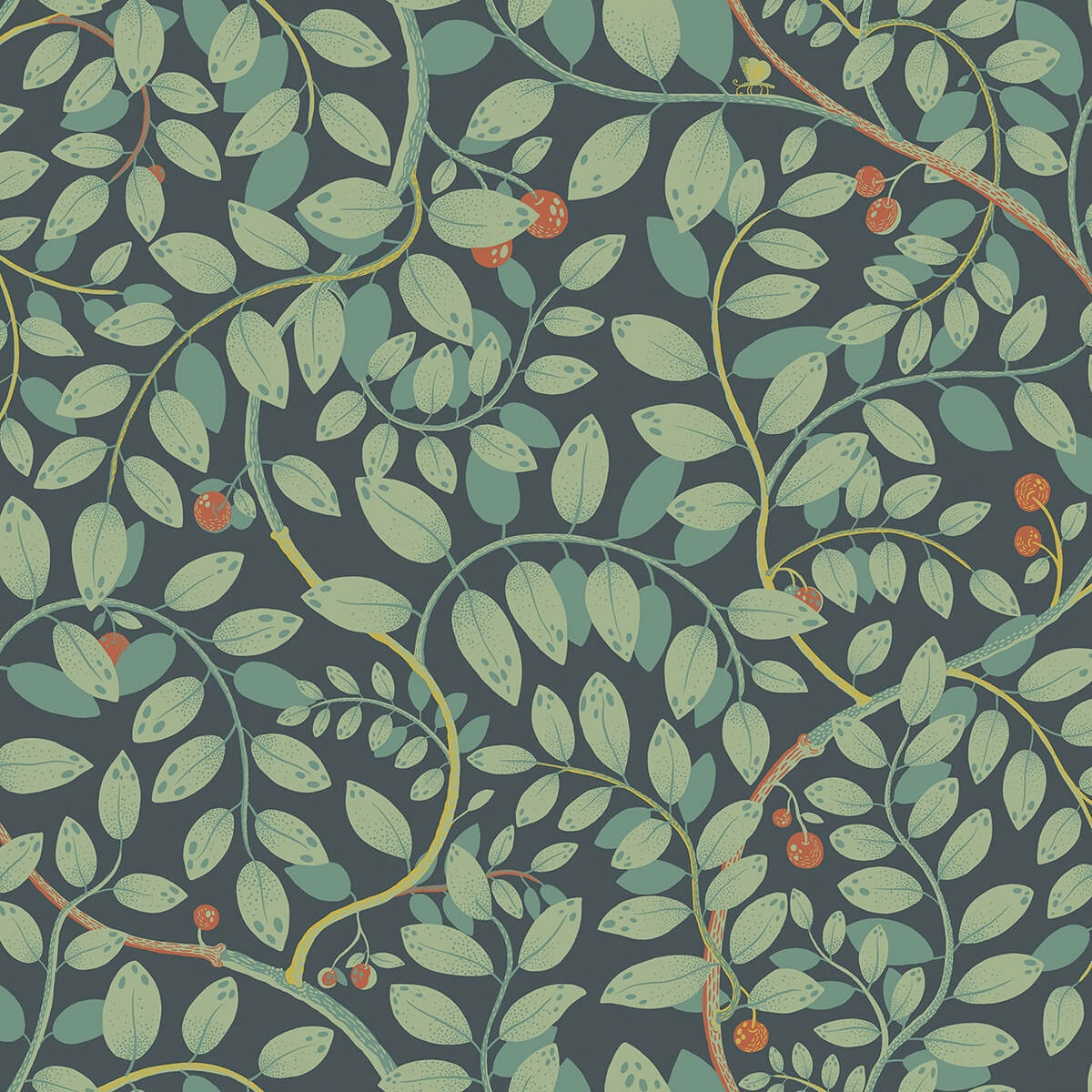 kirke-turquoise-leafy-vines-wallpaper-york-wallcoverings-2932-65105 - York Wallcoverings Papel pintado