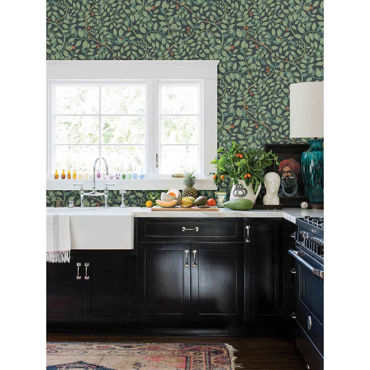 Kirke Turquoise Leafy Vines Wallpaper - York Wallcoverings - 2932-65105 - York Wallcoverings Wallpaper