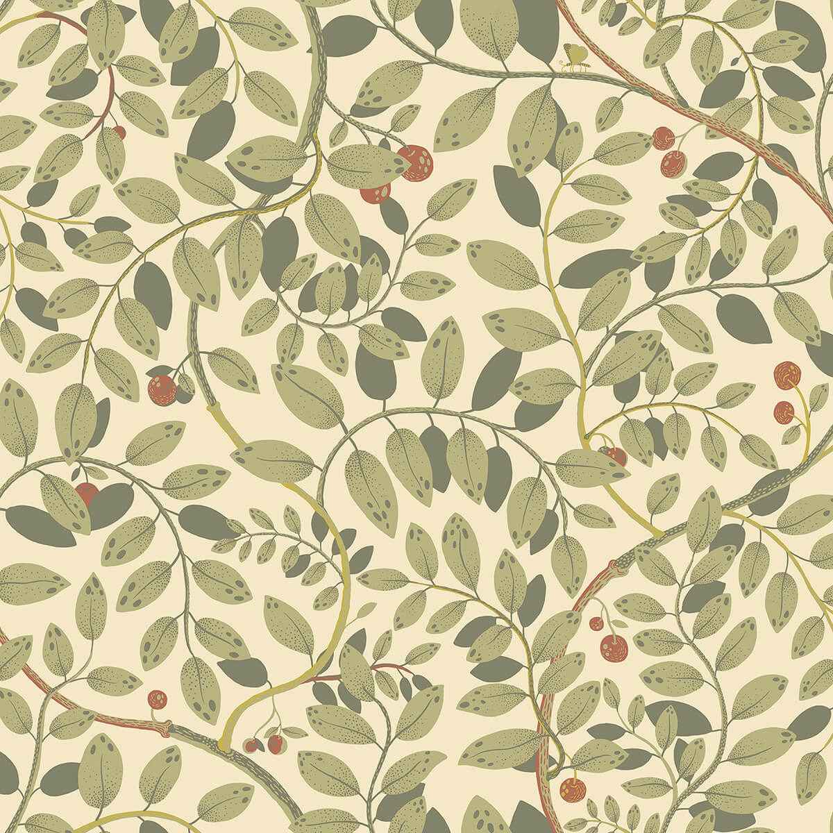 Kirke Green Leafy Vines Wallpaper - York Wallcoverings - 2932-65107