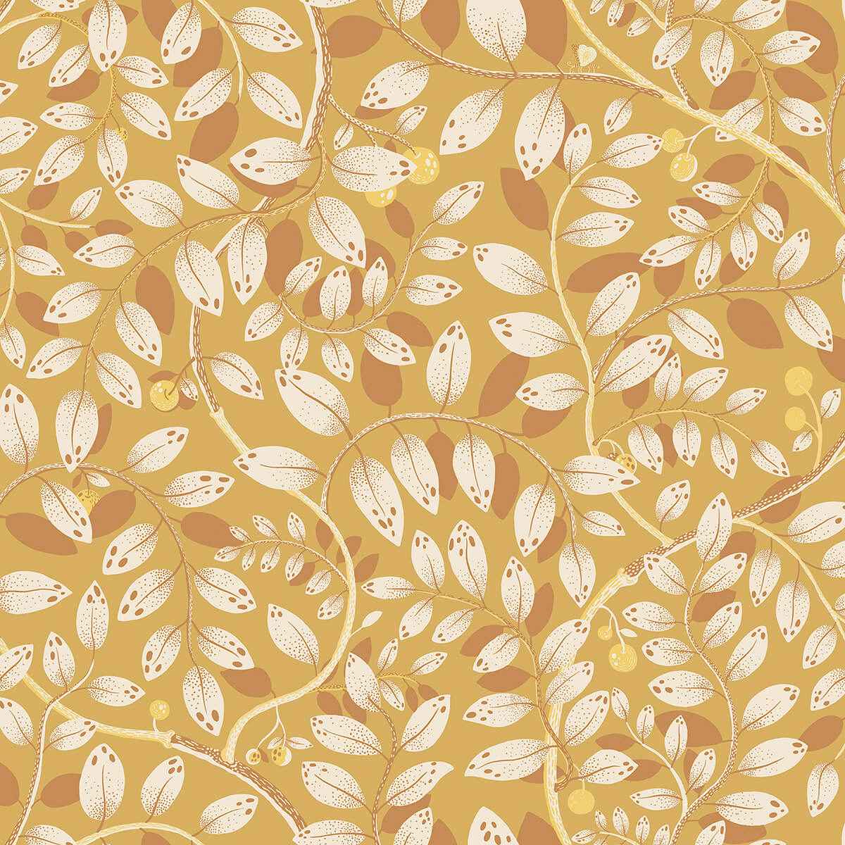 Kirke Yellow Leafy Vines Wallpaper - York Wallcoverings - 2932-65108 - York Wallcoverings Wallpaper