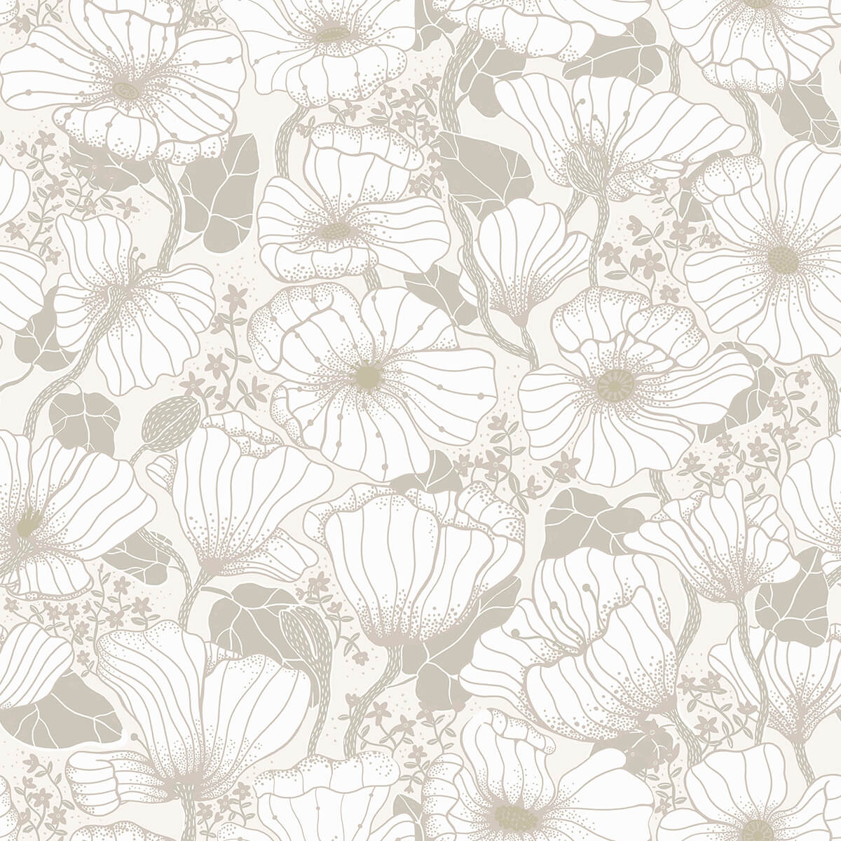 matilda-grey-poppy-fields-wallpaper-york-wallcoverings-2932-65109 - York Wallcoverings Papel pintado