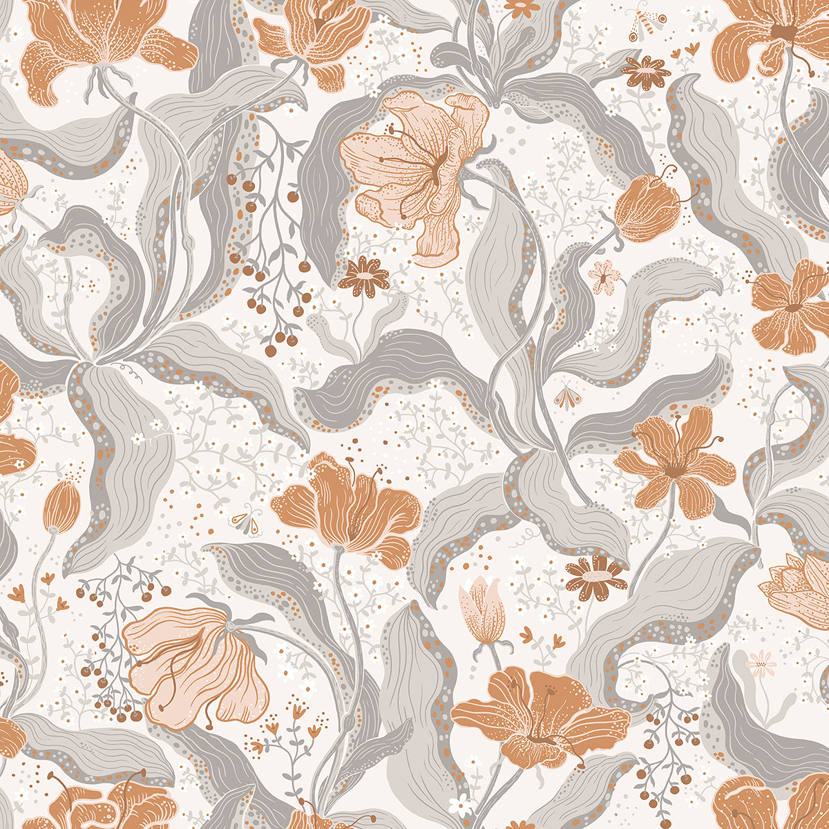 Bodri Grey Tulip Garden Wallpaper - York Wallcoverings - 2932-65114